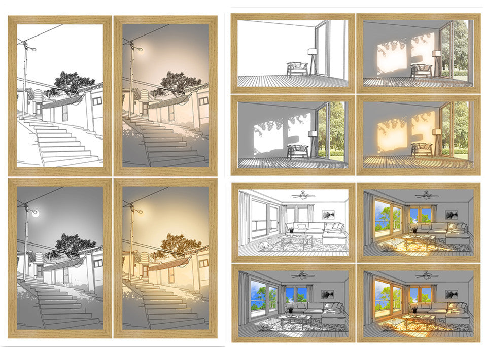 Illuminated Picture LED Decorative Light Painting Bedside Picture Style Creative Modern Simulate Sunshine Drawing Night Light Gift - 𝓢𝓱𝓸𝓹𝓵𝓮𝓬𝔂