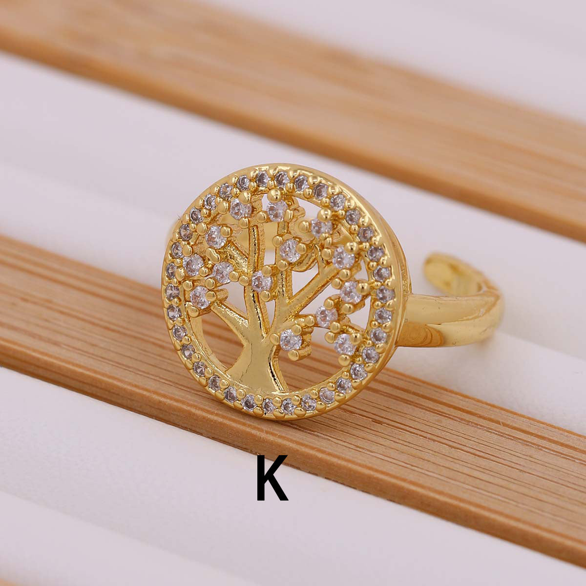 Tree Of Life Women's Ring Gold-plated Inlaid Zircon - 𝓢𝓱𝓸𝓹𝓵𝓮𝓬𝔂