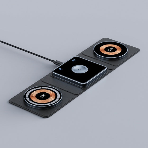 3 IN 1 Magnetic Folding Wireless Charger Station For IPhone Transparent Fast Charging For IWatch And Airpods - 𝓢𝓱𝓸𝓹𝓵𝓮𝓬𝔂