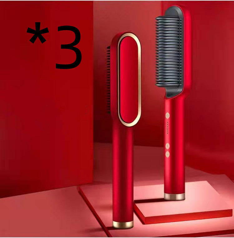 New 2 In 1 Hair Straightener Hot Comb Negative Ion Curling Tong Dual-purpose Electric Hair Brush - 𝓢𝓱𝓸𝓹𝓵𝓮𝓬𝔂