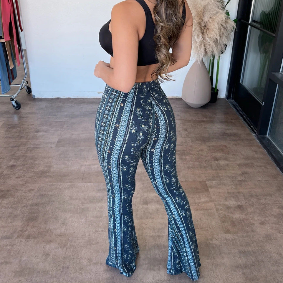 High Elastic Tight Pants Slim Sexy Print Trousers Womens Clothing - 𝓢𝓱𝓸𝓹𝓵𝓮𝓬𝔂