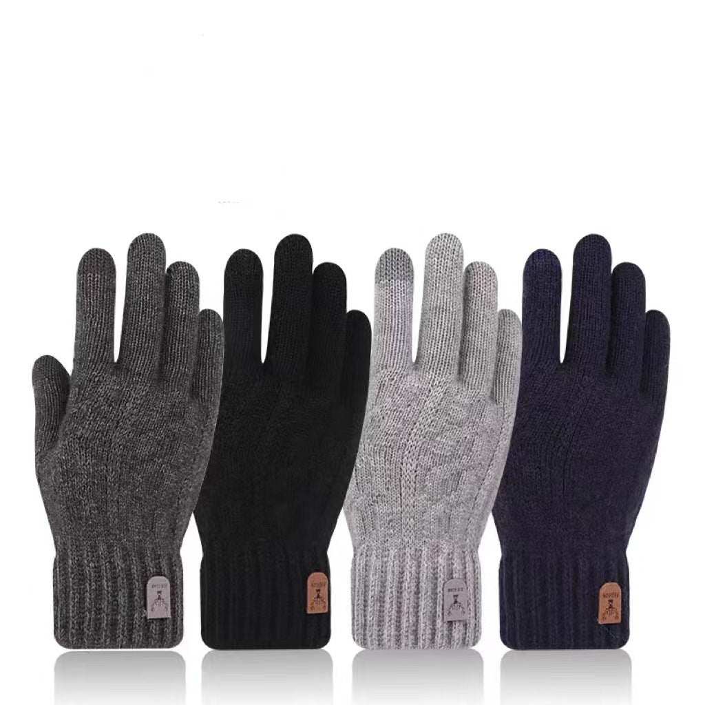 Driving And Riding Cold-proof Woolen Knitted Gloves Man - 𝓢𝓱𝓸𝓹𝓵𝓮𝓬𝔂