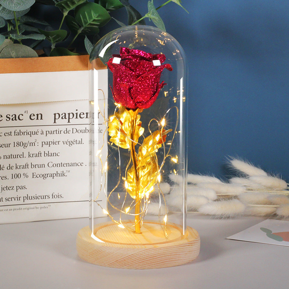 Valentines Day Gift  For Girlfriend Eternal Rose Flowers LED Light In Glass Cover Day Wedding Decoration Favors Mother Day Female Gift  Gift - 𝓢𝓱𝓸𝓹𝓵𝓮𝓬𝔂