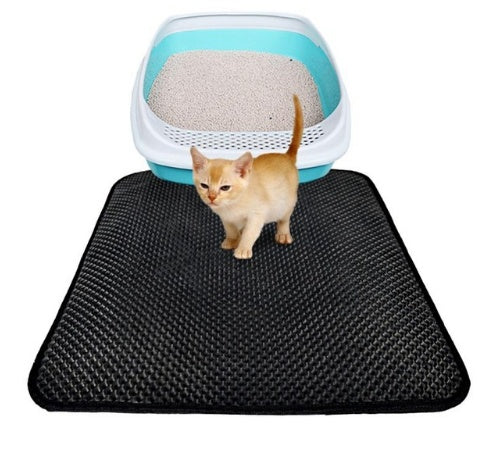 Double Layer Litter Cat Bed Pads Pet Cat Litter Mat Trapping Pets Litter Box Mat Pet Product Bed For Cats House Clean Mat - 𝓢𝓱𝓸𝓹𝓵𝓮𝓬𝔂