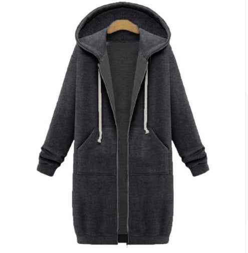 Hooded long-sleeved winter sweater women's jacket in a long thick shirt - 𝓢𝓱𝓸𝓹𝓵𝓮𝓬𝔂