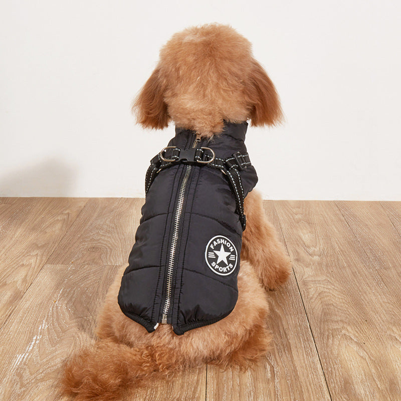 Pet Warm Dog Cotton-padded Clothes Fleece-lined Thickened Reflective Gallus - 𝓢𝓱𝓸𝓹𝓵𝓮𝓬𝔂