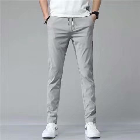 Drawstring Trousers Thin Casual Pants Korean Version Loose Straight Sweatpants Mens Clothing - 𝓢𝓱𝓸𝓹𝓵𝓮𝓬𝔂