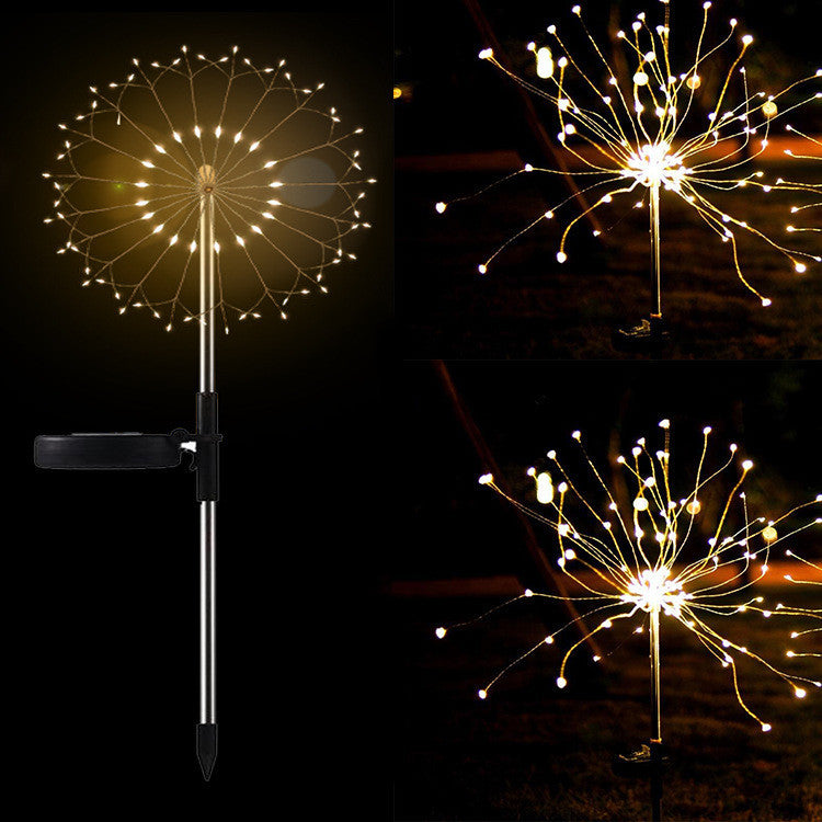 New Ground Plug Solar Fireworks Light LED Light String Copper Wire Outdoor Garden Decoration Star Lights Christmas Lights - 𝓢𝓱𝓸𝓹𝓵𝓮𝓬𝔂