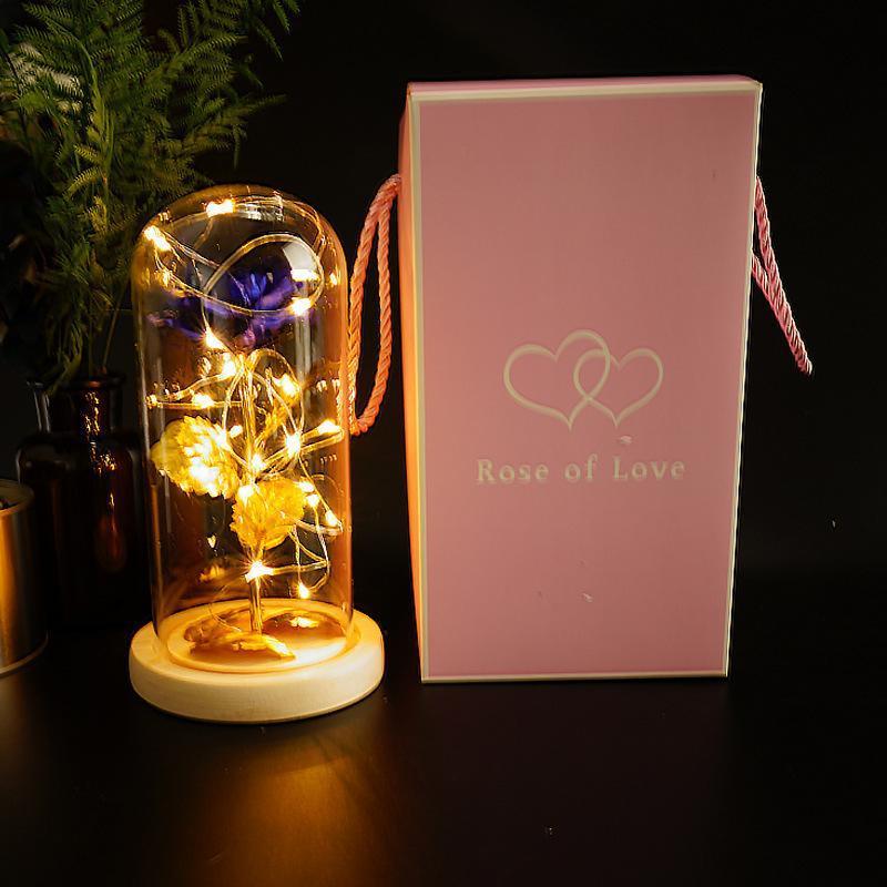 Enchanted Forever Rose Flower in Glass LED Light Christmas Decoration - 𝓢𝓱𝓸𝓹𝓵𝓮𝓬𝔂