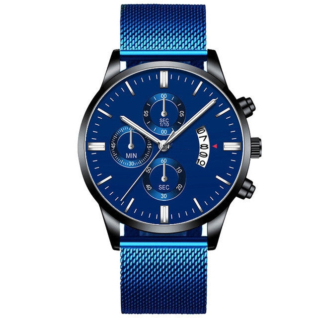 Mens Business Luxury Watches For Men Mesh Band Quartz Watch - 𝓢𝓱𝓸𝓹𝓵𝓮𝓬𝔂
