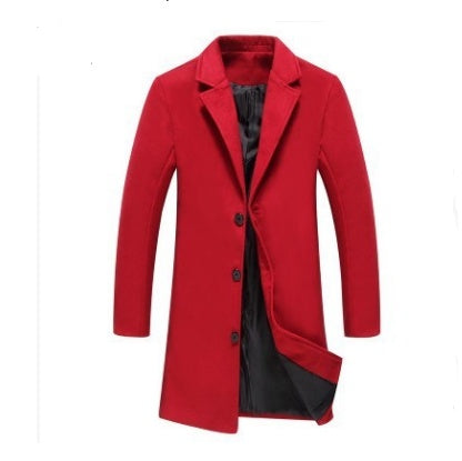 Autumn And Winter New Mens Solid Color Casual Business Woolen Coats - 𝓢𝓱𝓸𝓹𝓵𝓮𝓬𝔂