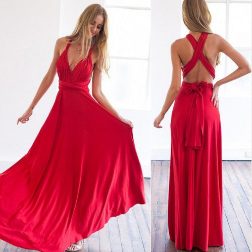 Women's Sexy Long Party Dress Club Floor-Length Summer Backless Bandage Maxi Dress Multiway Bridesmaids Boho Women Dress Vestidos - 𝓢𝓱𝓸𝓹𝓵𝓮𝓬𝔂