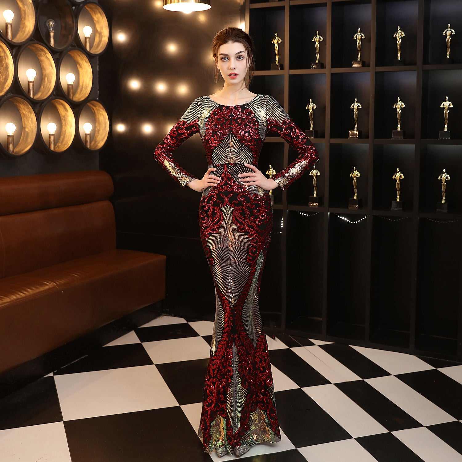Fashion Stitching Mopping Long Sequin Dress - 𝓢𝓱𝓸𝓹𝓵𝓮𝓬𝔂
