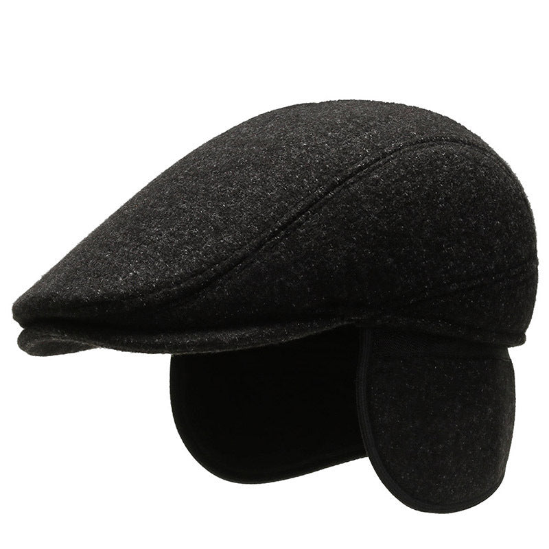 Outdoor Cycling Warm Short Brim Beret Middle-aged And Elderly Men Ear Protection Advance Hats - 𝓢𝓱𝓸𝓹𝓵𝓮𝓬𝔂