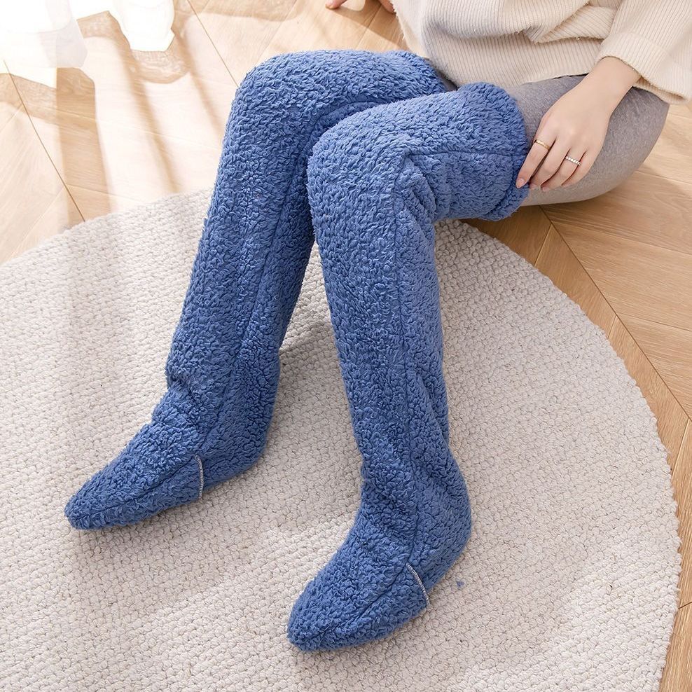 Over Knee High Fuzzy Long Socks Winter Warm Cold Leg Knee Joint Cold-proof Stockings Home Floor Sleeping Socks - 𝓢𝓱𝓸𝓹𝓵𝓮𝓬𝔂