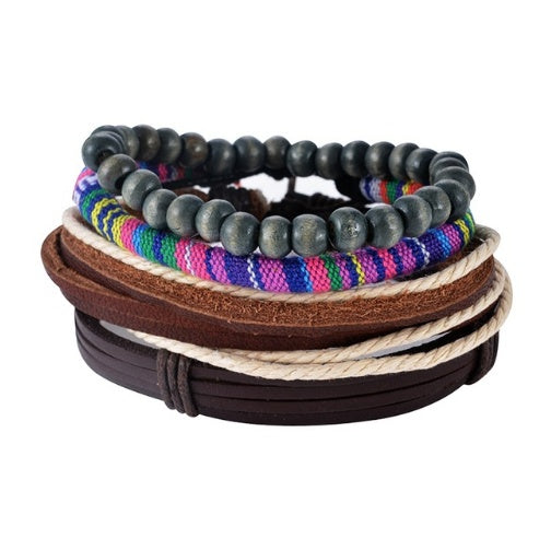 Leather Bracelet Men Multilayer Bead Bracelet Punk Wrap Bracelets for Women Vintage punk Men Jewelry - 𝓢𝓱𝓸𝓹𝓵𝓮𝓬𝔂