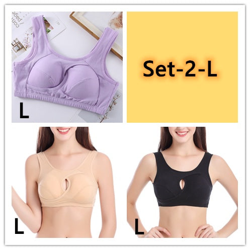 Plus Size Women Bra Ladies Cotton Quake-Proof Underwear Sleep Tops No Buckles Non Wire Lingerie With Removable Padded - 𝓢𝓱𝓸𝓹𝓵𝓮𝓬𝔂