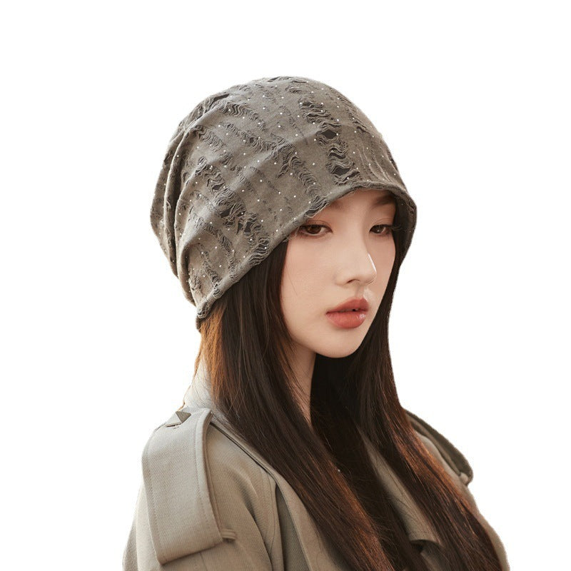 Korean Style Ripped Pile Heap Cap Children Autumn And Winter Fashion All-matching Make Face Look Smaller - 𝓢𝓱𝓸𝓹𝓵𝓮𝓬𝔂