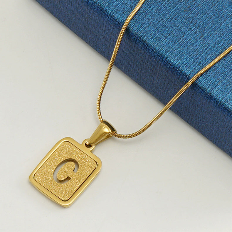 Alphabet Necklace 26 Letters Hollow Out Square 18K Necklace Fashion Jewelry - 𝓢𝓱𝓸𝓹𝓵𝓮𝓬𝔂