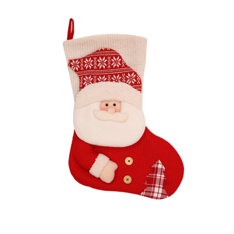 Large Red White Knitted Christmas Stocking Santa Claus Fireplace Decor Socks Xmas Gift Bags Candy Holder Decor For Home - 𝓢𝓱𝓸𝓹𝓵𝓮𝓬𝔂