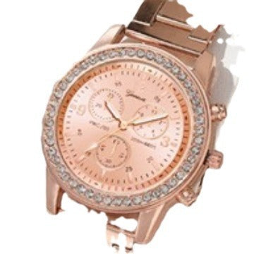 Women's Three-eye Quartz Diamond-embedded Watch - 𝓢𝓱𝓸𝓹𝓵𝓮𝓬𝔂