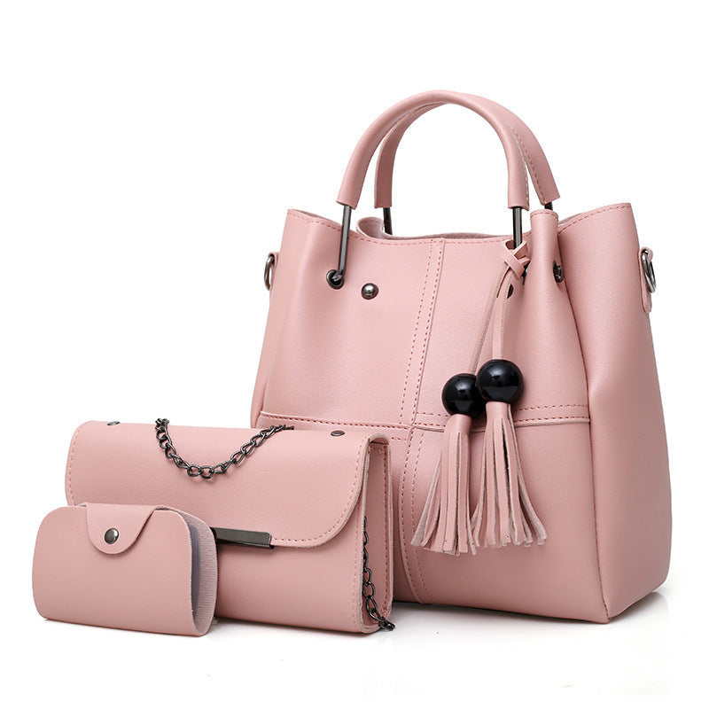 European and American fashion single shoulder Messenger bag ladies three-piece tassels mother bag - 𝓢𝓱𝓸𝓹𝓵𝓮𝓬𝔂