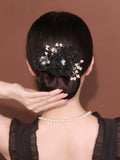 Starry Sky Flower Style Updo Topknot Hair Clip Black Exquisite Headdress - 𝓢𝓱𝓸𝓹𝓵𝓮𝓬𝔂