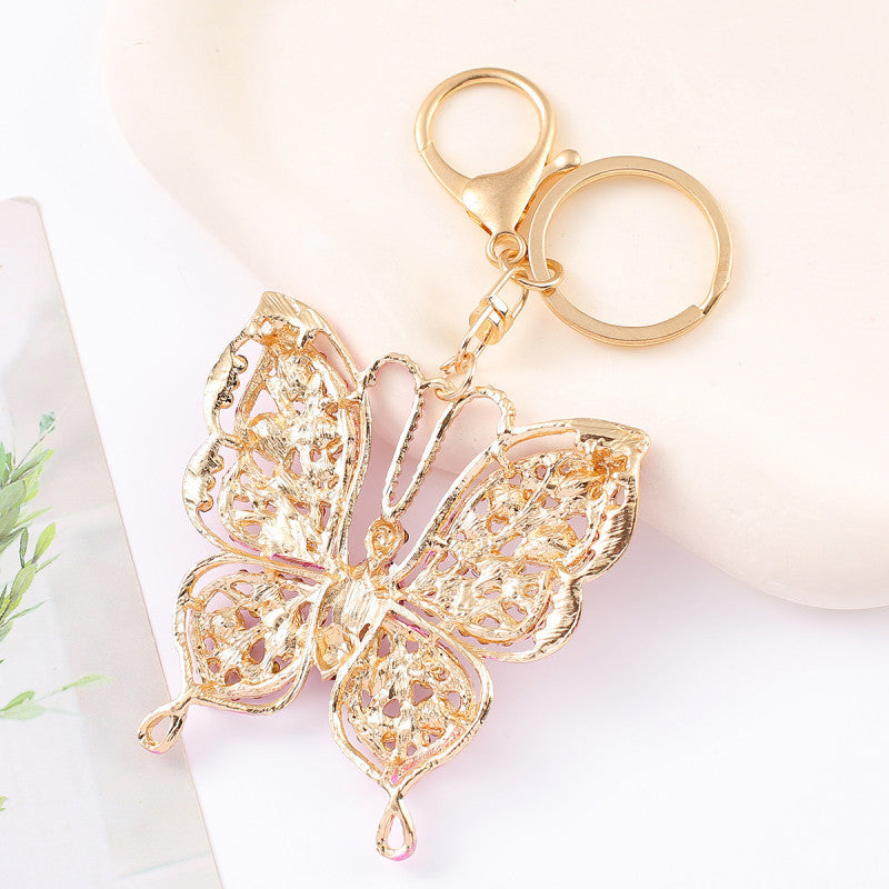 Metal Rhinestone Butterfly Keychain Small Pendant - 𝓢𝓱𝓸𝓹𝓵𝓮𝓬𝔂
