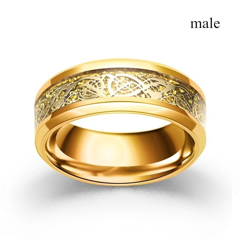 Couple Ring with Zircon Golden Dragon Ring - 𝓢𝓱𝓸𝓹𝓵𝓮𝓬𝔂