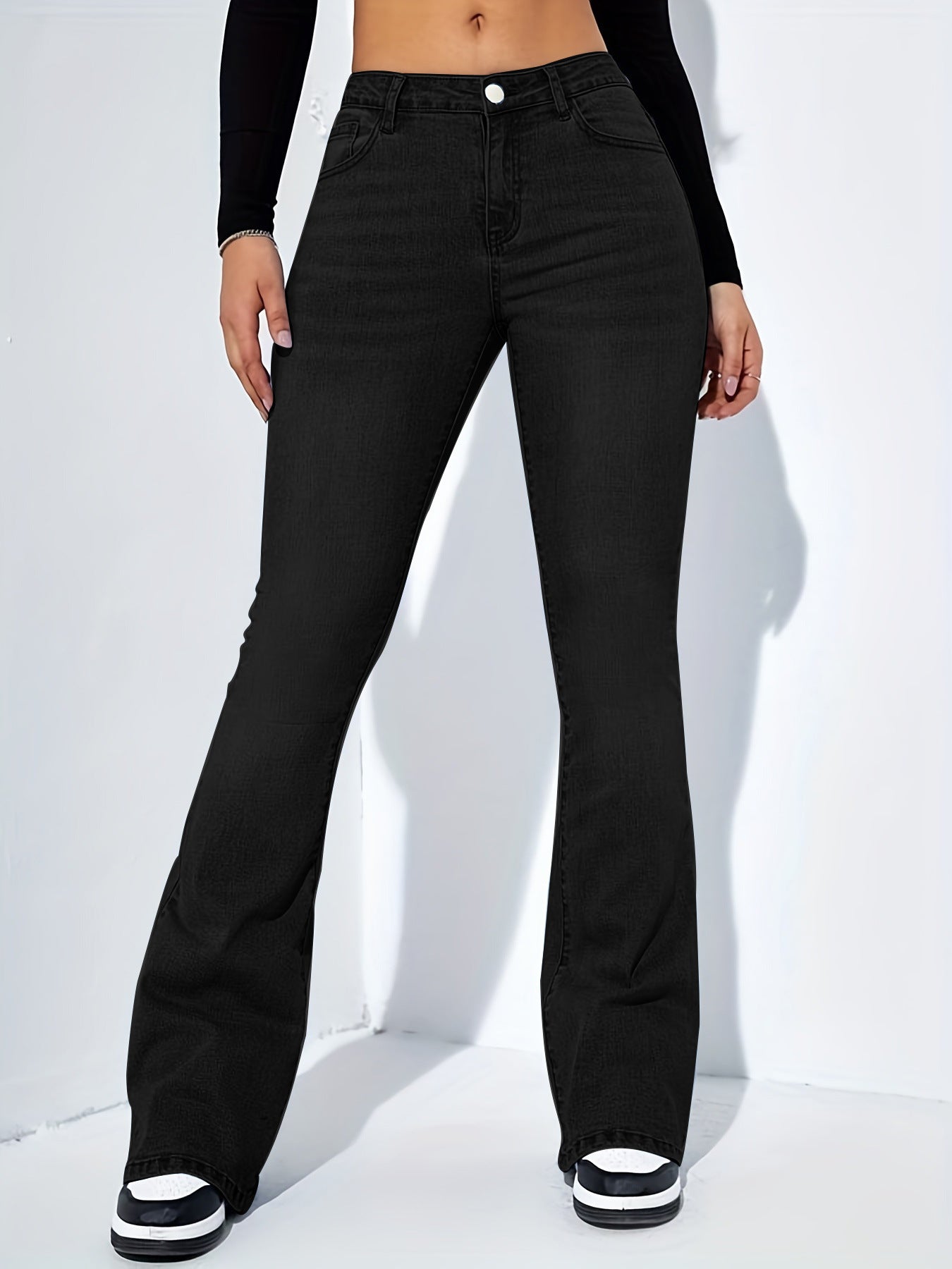 Women's Slim-fit Jeans Pants With Flared Design Fashion Casual High Waist Stretch Trousers - 𝓢𝓱𝓸𝓹𝓵𝓮𝓬𝔂