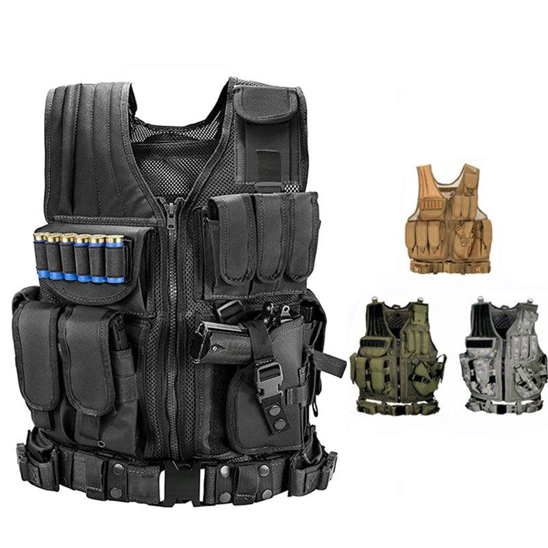 Tactical Vest Military Combat Army Armor Vests Molle Airsoft Plate Carrier Swat Vest Outdoor Hunting Fishing CS Training Vest - 𝓢𝓱𝓸𝓹𝓵𝓮𝓬𝔂