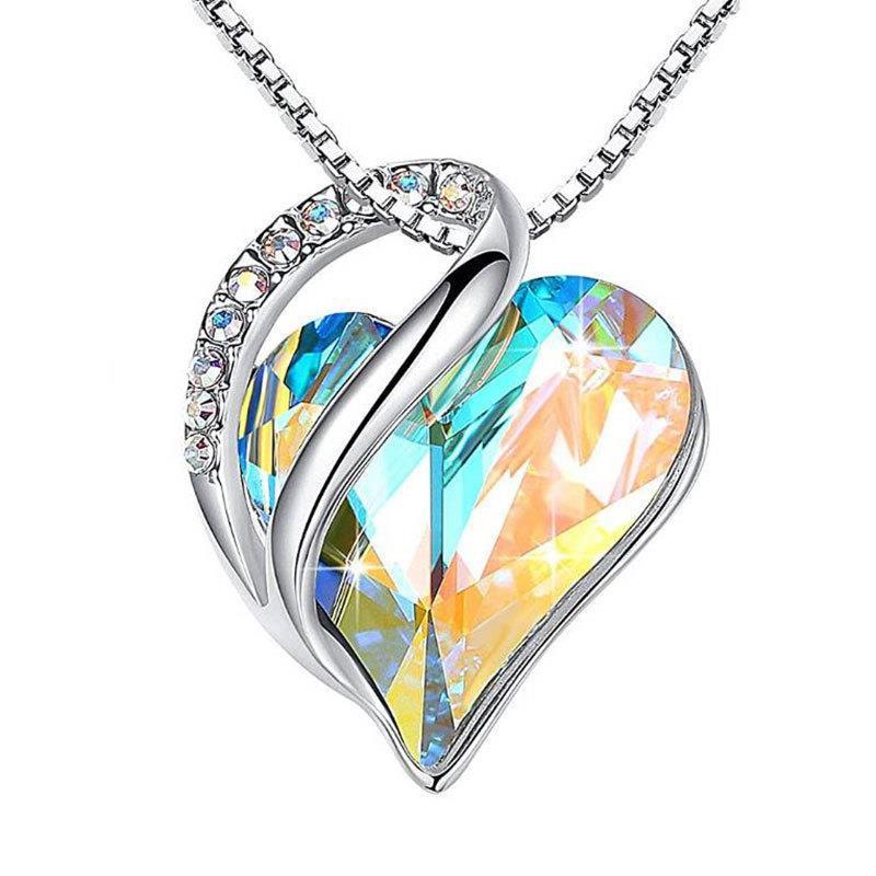 925 Sliver Heart Shaped Geometric Necklace Jewelry Women's Clavicle Chain Valentine's Mothers Day Gift - 𝓢𝓱𝓸𝓹𝓵𝓮𝓬𝔂