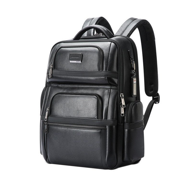 Genuine Leather Men's Commuter Backpack First Layer Cowhide - 𝓢𝓱𝓸𝓹𝓵𝓮𝓬𝔂