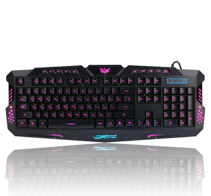 J10 tricolor backlight wired gaming keyboard set colorful luminous gaming mouse keyboard Russian keyboard - 𝓢𝓱𝓸𝓹𝓵𝓮𝓬𝔂