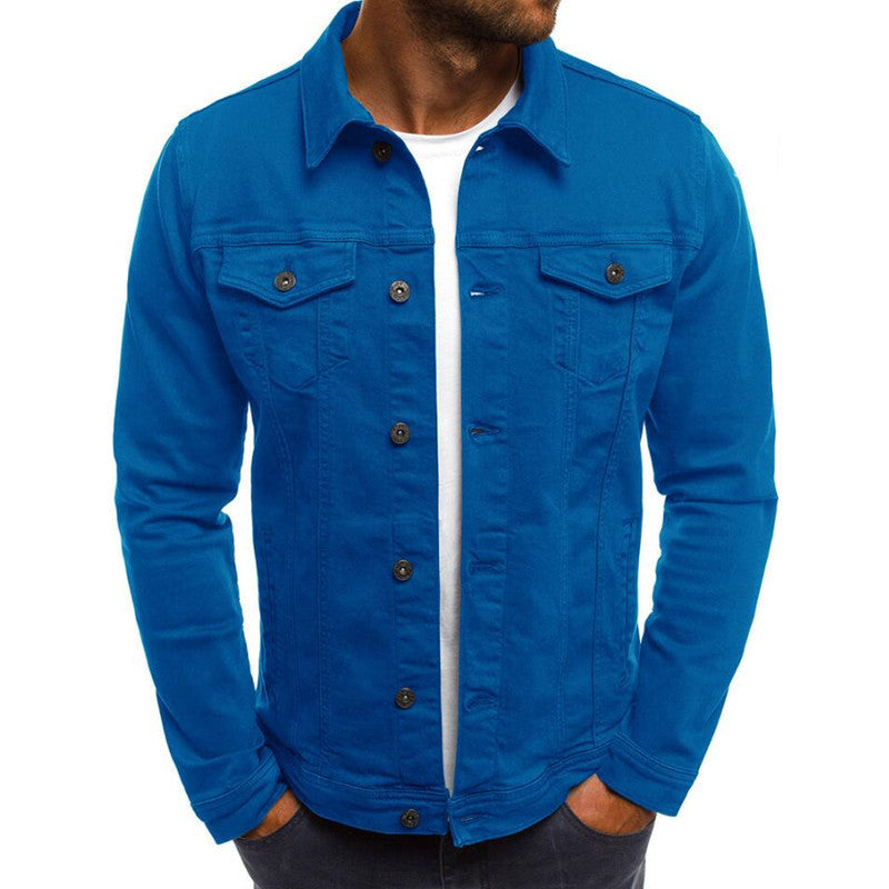 Casual Men Jacket Denim Button Shirt - 𝓢𝓱𝓸𝓹𝓵𝓮𝓬𝔂