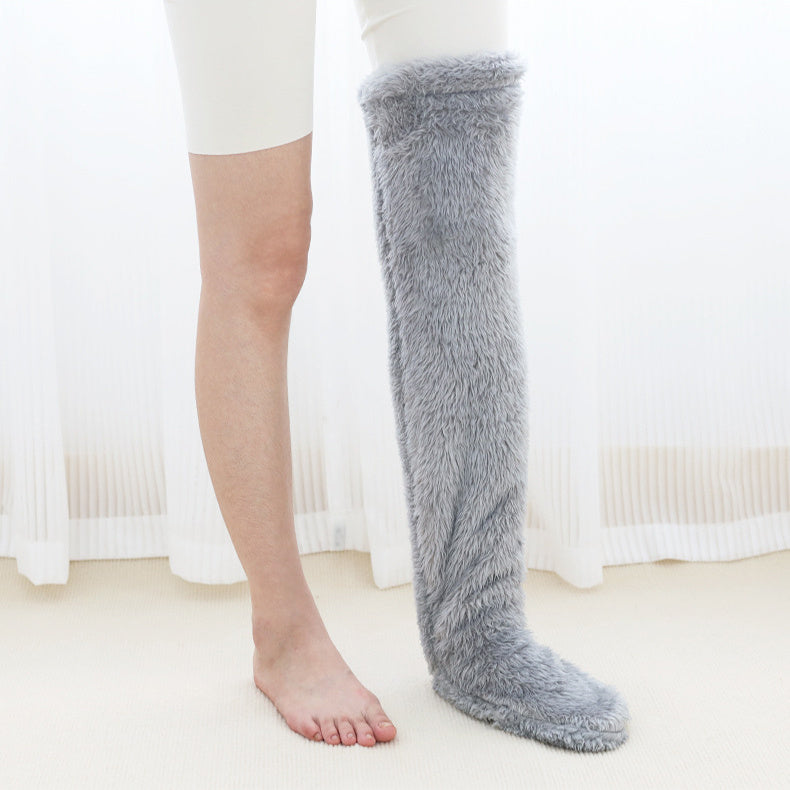 Over Knee High Fuzzy Long Socks Winter Warm Cold Leg Knee Joint Cold-proof Stockings Home Floor Sleeping Socks - 𝓢𝓱𝓸𝓹𝓵𝓮𝓬𝔂