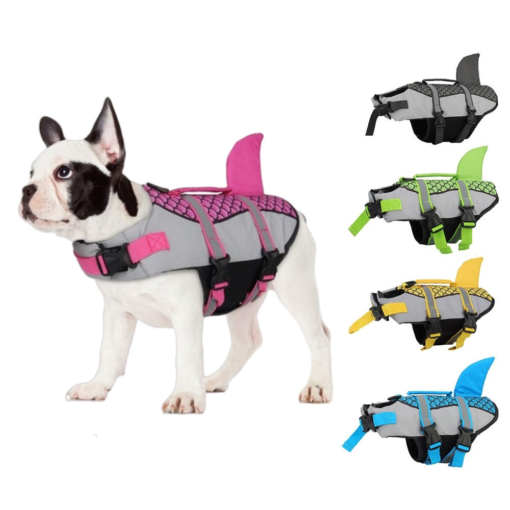 Swim Pet Dog Life Jacket Vest Clothes Life Vest Collar Harness Pets Swimming Summer Swimwear Scales Shark Pet Products - 𝓢𝓱𝓸𝓹𝓵𝓮𝓬𝔂