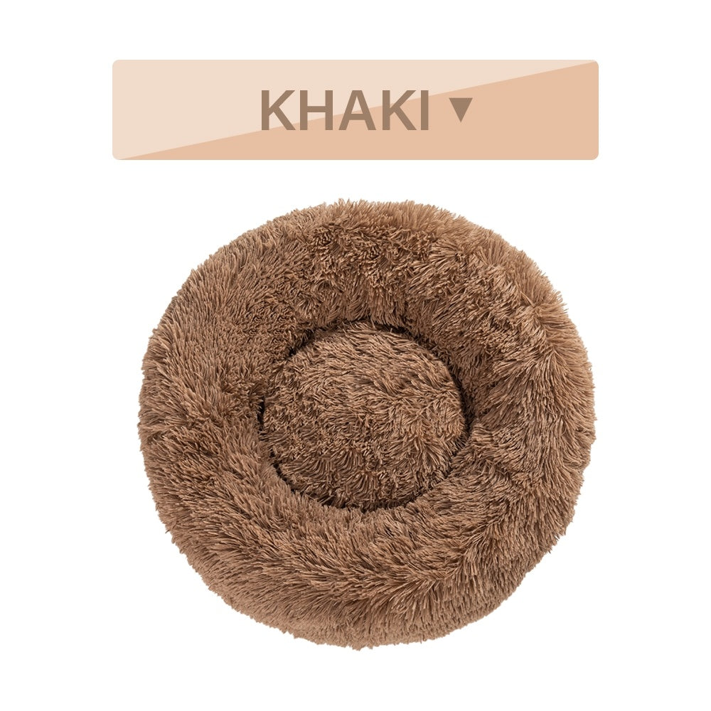 Fluffy Donut Dog Bed  Warm Soft Long Plush Pet Cushion Dog House Cat  Bed Washable Pet Sofa Mat Calming Samll Large Dog Beds - 𝓢𝓱𝓸𝓹𝓵𝓮𝓬𝔂