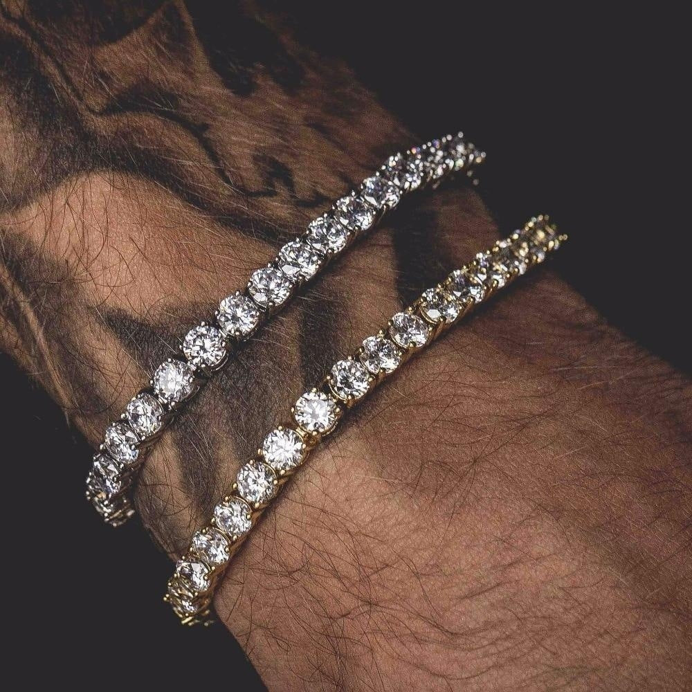 Hip Hop Bracelet Iced Out Single Row Rhinestones Chain Bling Tennis Charm Bracelets Zirconia Bracelets Link Chain Jewelry - 𝓢𝓱𝓸𝓹𝓵𝓮𝓬𝔂