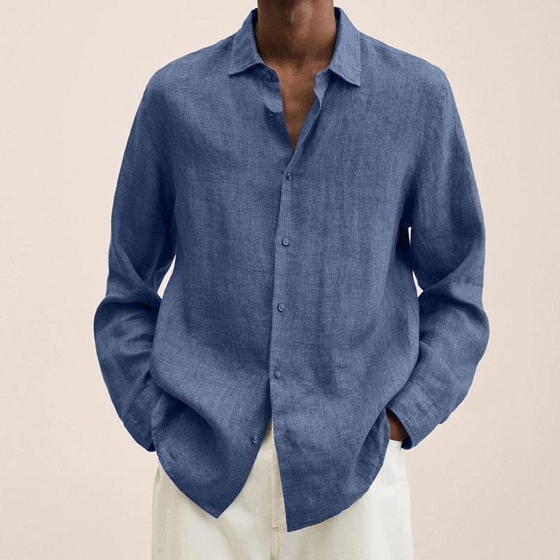 Long Sleeve Lapel Shirt Men's Loose Button Cardigan Sshirt Top Mens Clothing - 𝓢𝓱𝓸𝓹𝓵𝓮𝓬𝔂