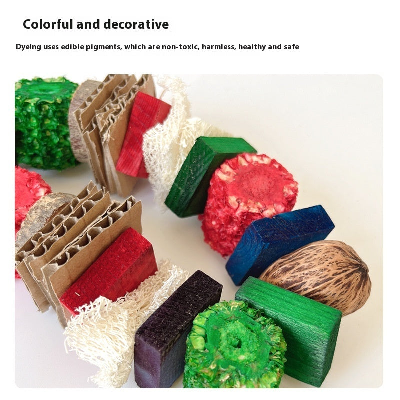 Colorful Wooden Hanging String Rabbit Hamster Molar Vine Bal Parrot Toys - 𝓢𝓱𝓸𝓹𝓵𝓮𝓬𝔂
