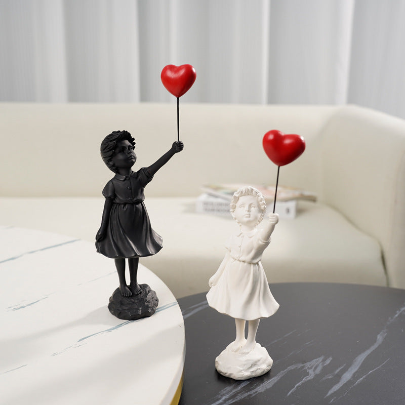 Little Girl With Balloon Art Sculpture Living Room Decorations Decoration Resin - 𝓢𝓱𝓸𝓹𝓵𝓮𝓬𝔂