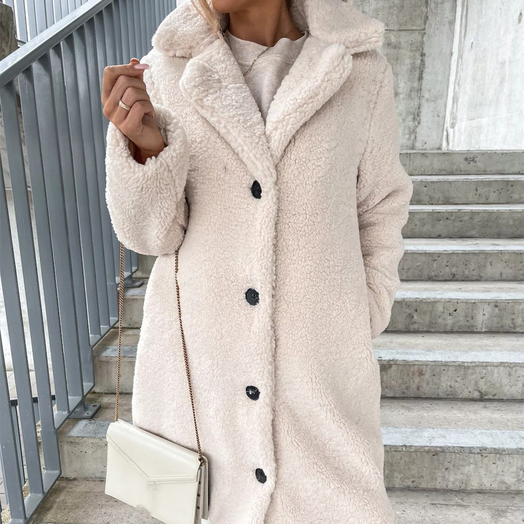 Women's Long-sleeved Lapel Plush Jacket Top - 𝓢𝓱𝓸𝓹𝓵𝓮𝓬𝔂