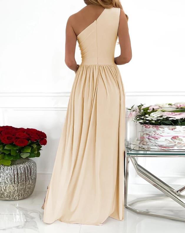 Women's One Shoulder High Split Cutout Sleeveless Elegant Sexy Cocktail Maxi Dress - 𝓢𝓱𝓸𝓹𝓵𝓮𝓬𝔂
