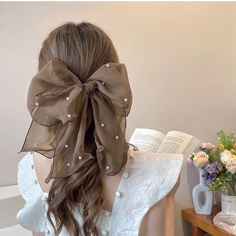 Big Lace White High-grade Hair Accessories Female Back Head Spring Clip Headdress - 𝓢𝓱𝓸𝓹𝓵𝓮𝓬𝔂