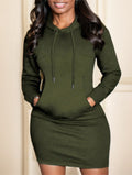 Women's Solid Color Hooded Neck Long Sleeve Sweatshirt With Pockets - 𝓢𝓱𝓸𝓹𝓵𝓮𝓬𝔂