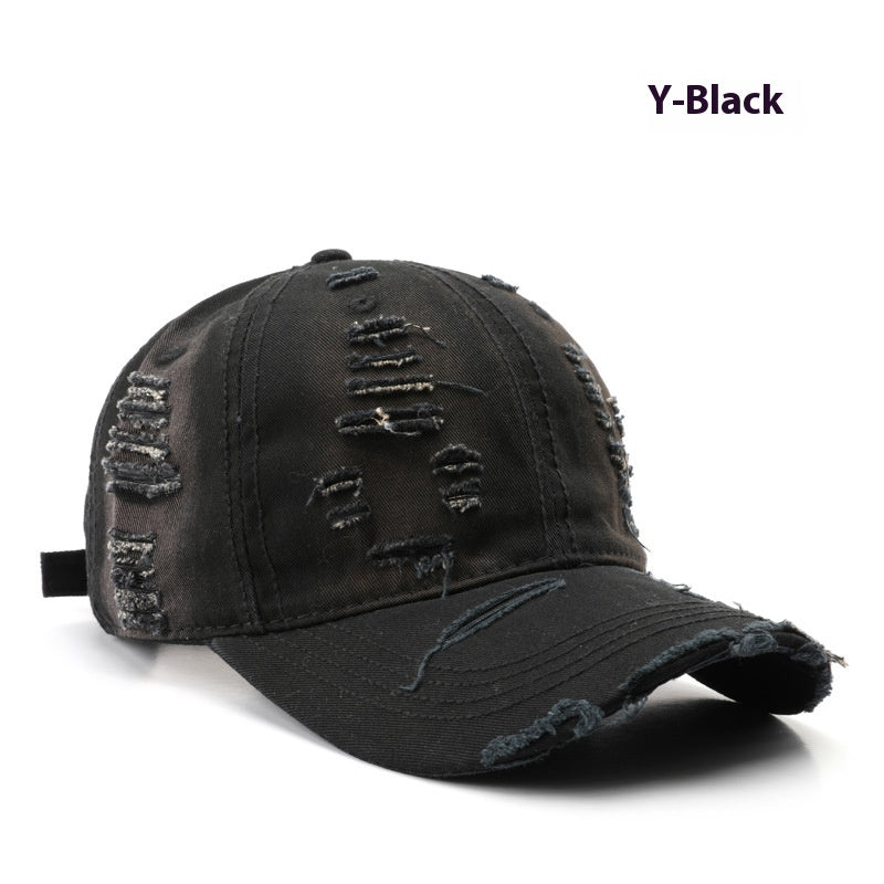 Retro Pure Color Washed Hole Light Board Baseball Cap - 𝓢𝓱𝓸𝓹𝓵𝓮𝓬𝔂