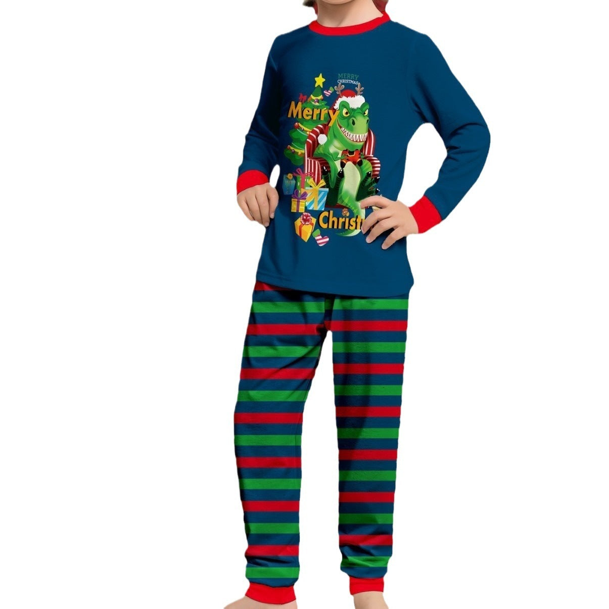 Tyrannosaurus Letter Christmas Tree Printing Parent-child Suit Pajamas - 𝓢𝓱𝓸𝓹𝓵𝓮𝓬𝔂