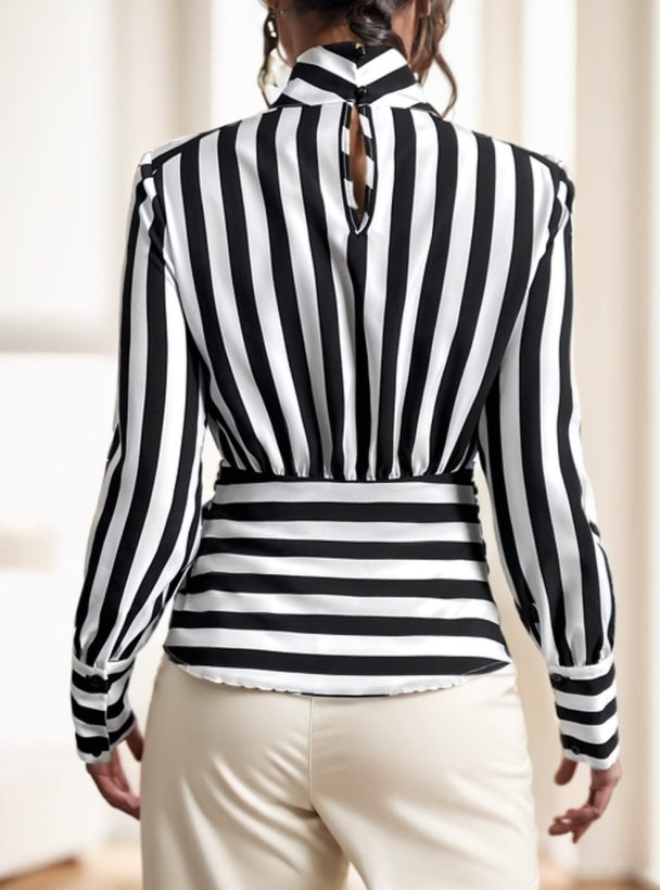 Ladies' Striped Long-sleeved Top - 𝓢𝓱𝓸𝓹𝓵𝓮𝓬𝔂