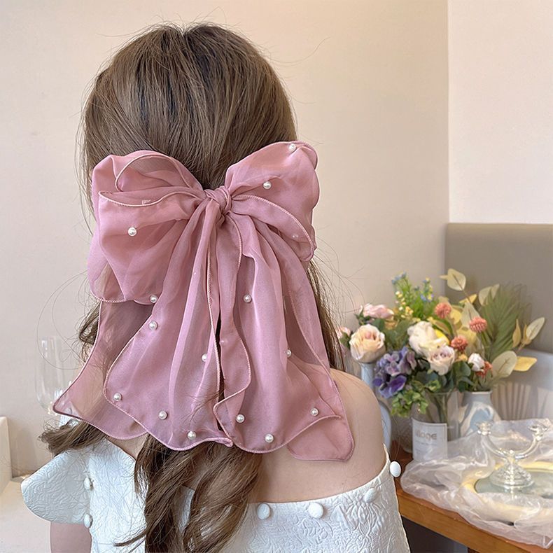Big Lace White High-grade Hair Accessories Female Back Head Spring Clip Headdress - 𝓢𝓱𝓸𝓹𝓵𝓮𝓬𝔂